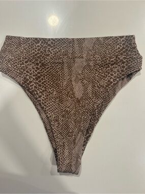 Acacia High-Waist Animal Print Bikini Bottom - Brown NWOT